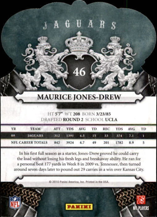 2010 Crown Royale #46 Maurice Jones-Drew back image