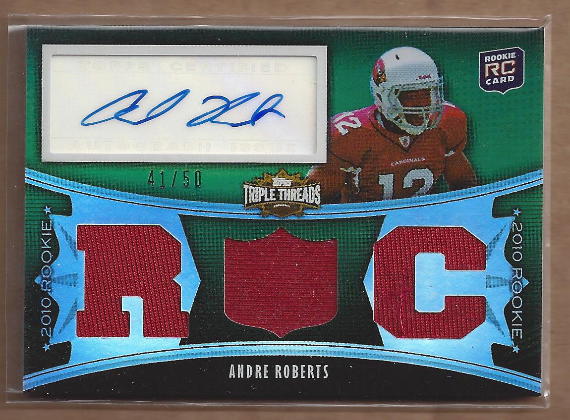 2010 Topps Triple Threads Emerald #131A Andre Roberts JSY AU