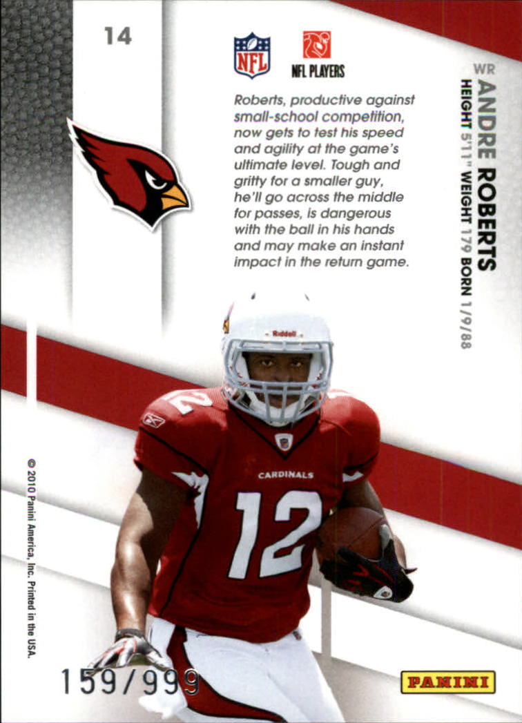 2010 Certified Certified Potential #14 Andre Roberts back image
