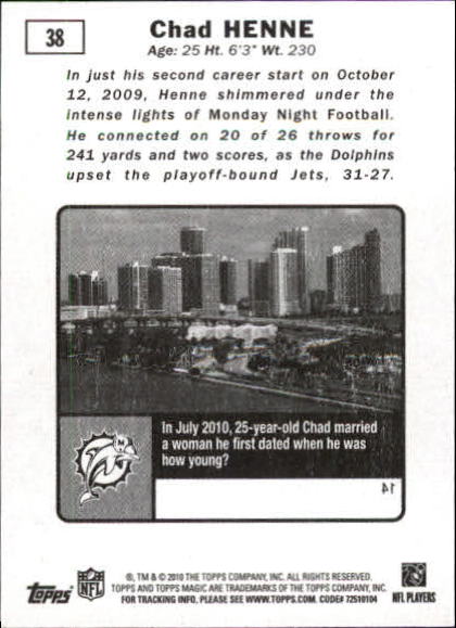2010 Topps Magic Mini Football Card Pick - Picture 55 of 411