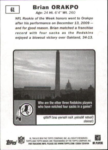 2010 Topps Magic Mini Football Card Pick - Picture 90 of 411