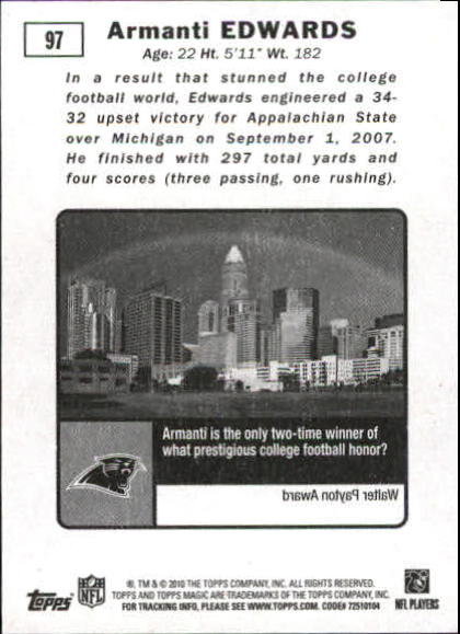 2010 Topps Magic Mini Football Card Pick - Picture 152 of 411