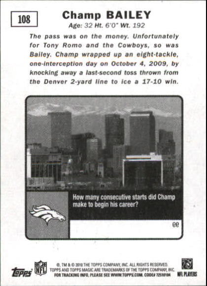 2010 Topps Magic Mini Football Card Pick - Picture 172 of 411