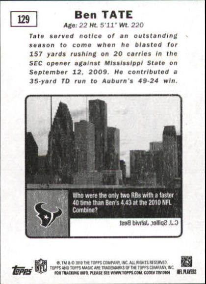 2010 Topps Magic Mini Football Card Pick - Picture 205 of 411