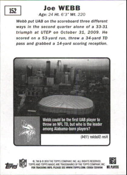 2010 Topps Magic Mini Football Card Pick - Picture 242 of 411
