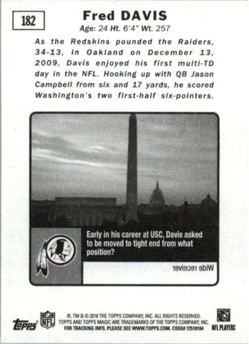 2010 Topps Magic Mini #182 Fred Davis back image