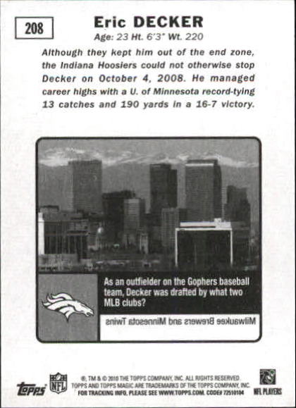 2010 Topps Magic Mini Football Card Pick - Picture 333 of 411