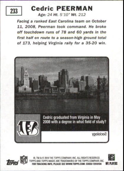 2010 Topps Magic Mini Football Card Pick - Picture 383 of 411