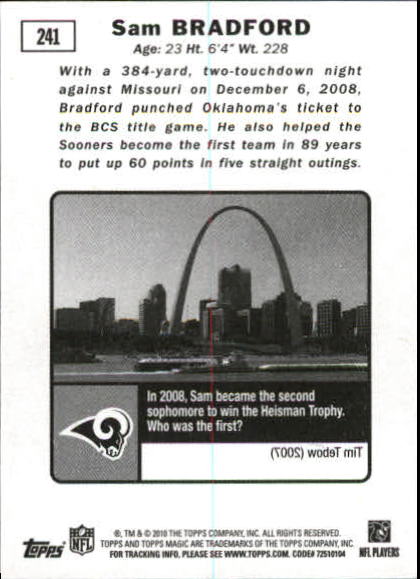 2010 Topps Magic Mini Football Card Pick - Picture 397 of 411