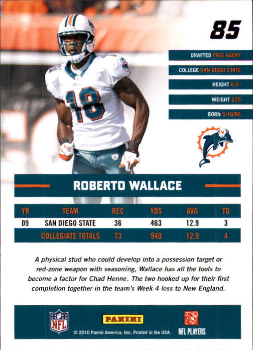 2010 Donruss Rated Rookies #85 Roberto Wallace back image