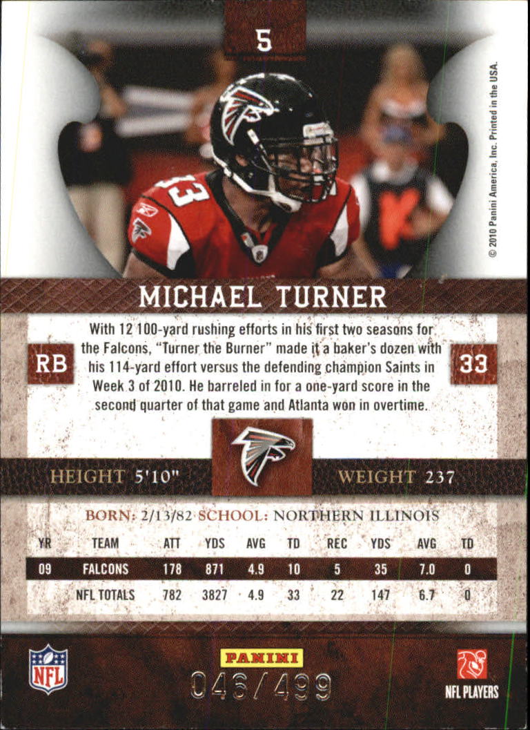 2010 Panini Plates and Patches #5 Michael Turner back image