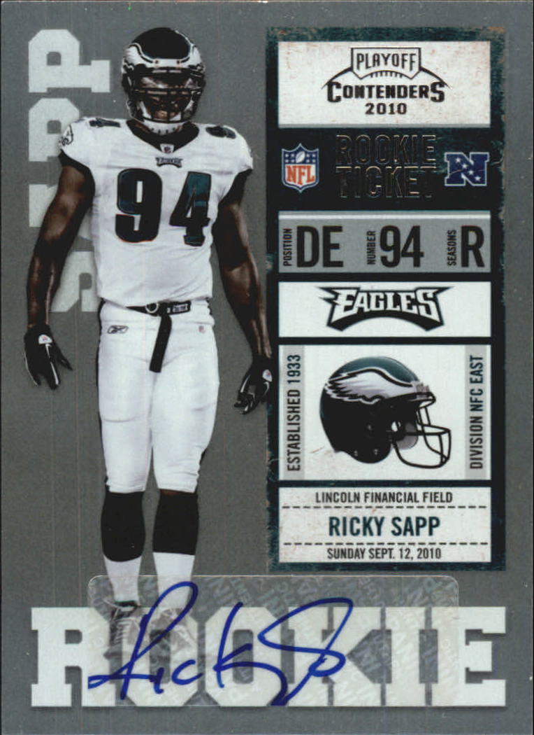 2010 Playoff Contenders #180 Ricky Sapp AU RC