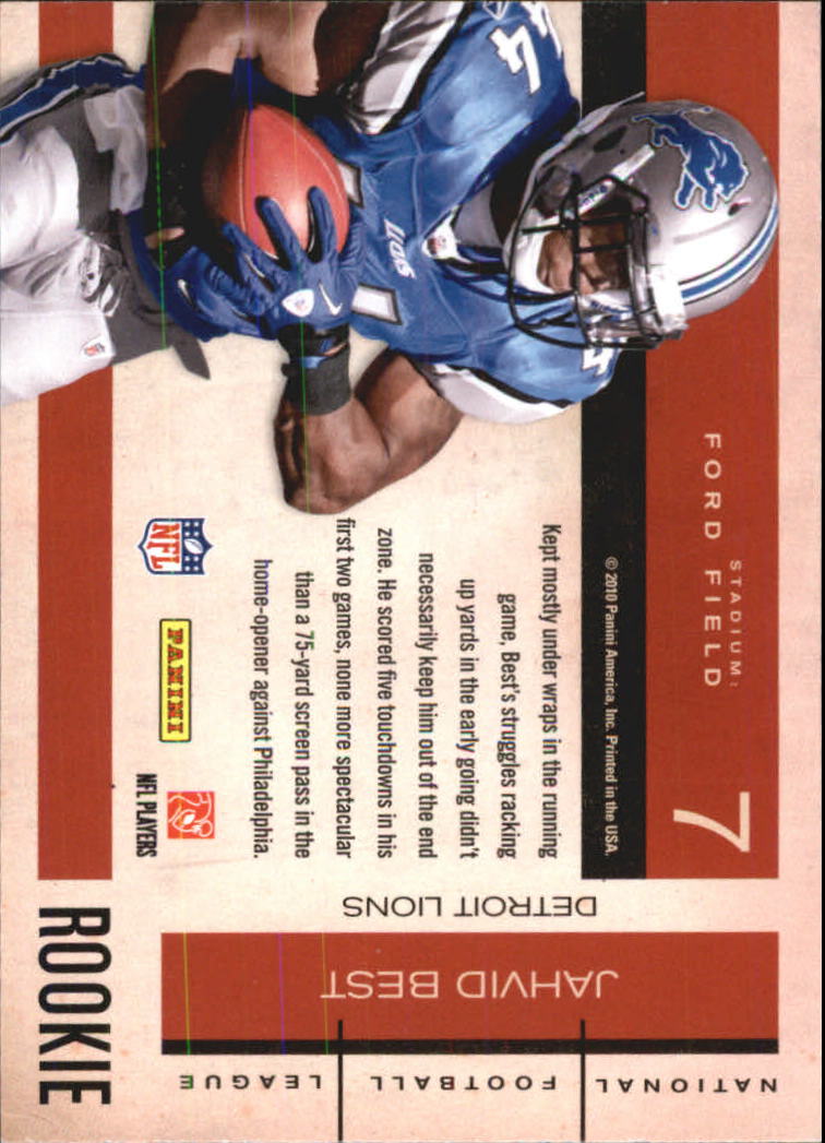 2010 Playoff Contenders Rookie Roll Call #7 Jahvid Best back image