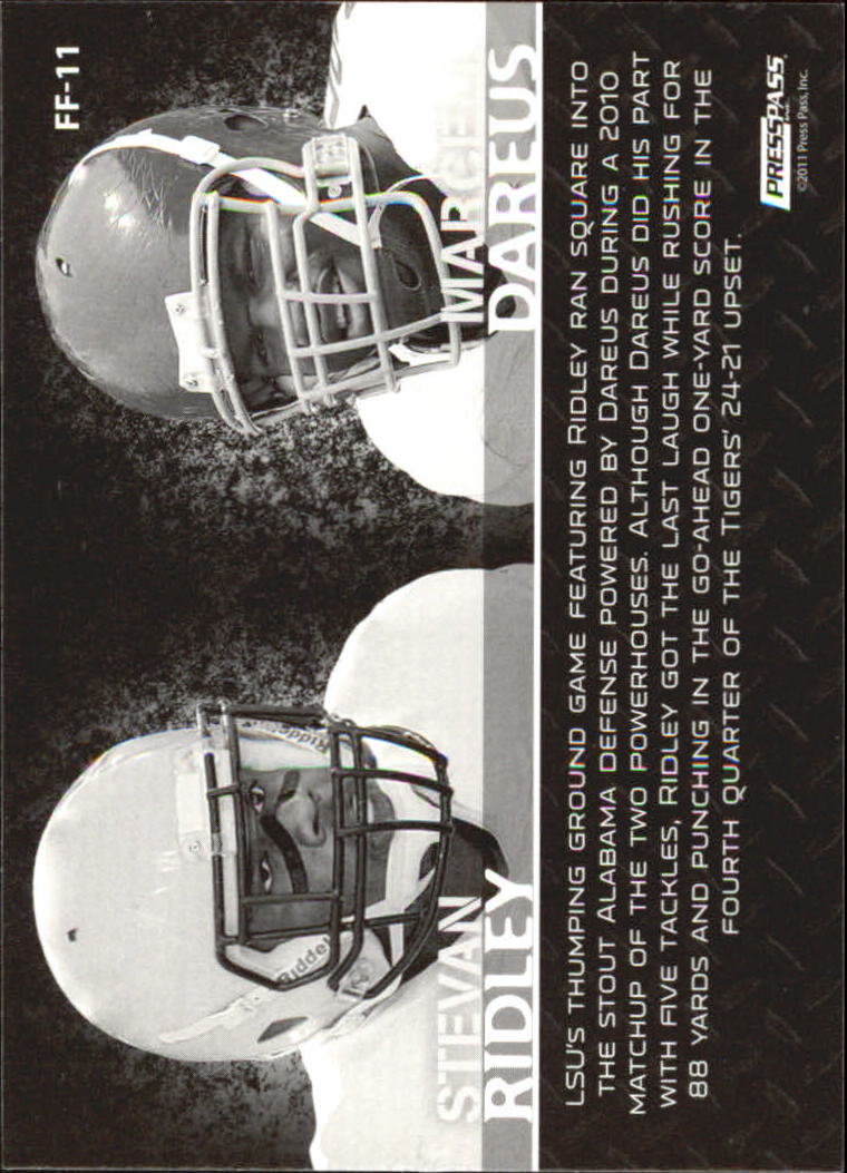 2011 Press Pass Face to Face #FF11 Marcell Dareus/Stevan Ridley back image