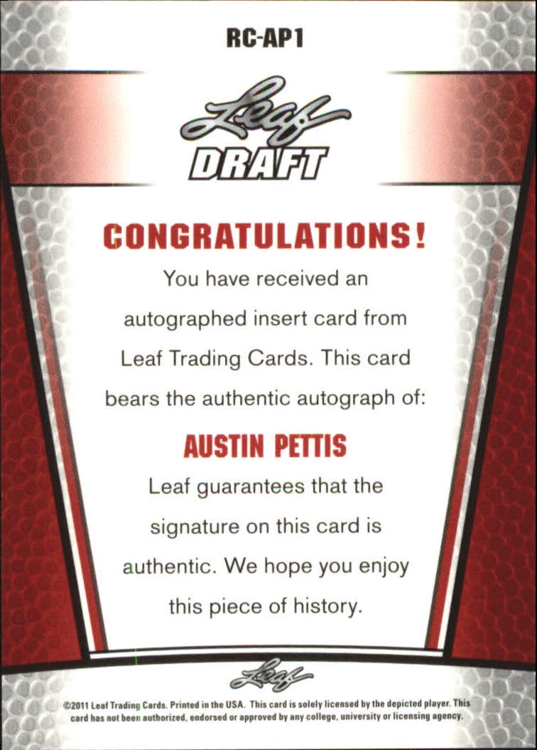 2011 Leaf Metal Draft #RCAP1 Austin Pettis back image