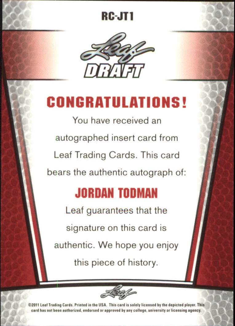 2011 Leaf Metal Draft Prismatic Silver #RCJT1 Jordan Todman back image