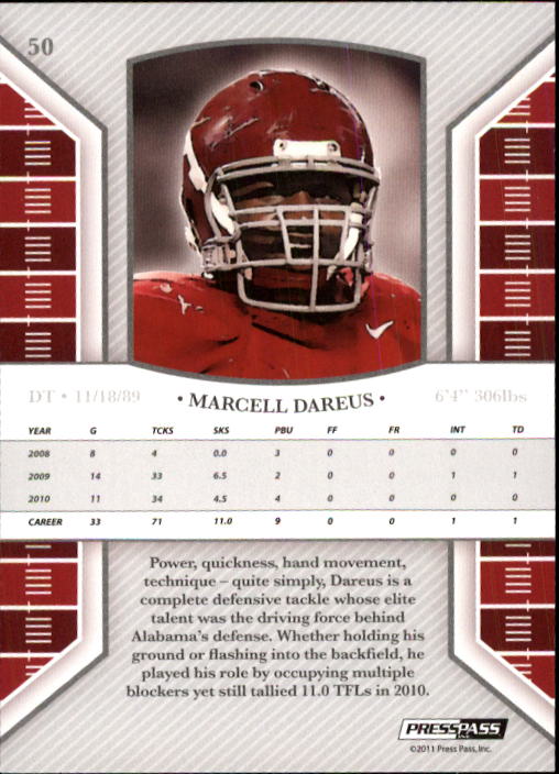 2011 Press Pass Legends #50 Marcell Dareus back image