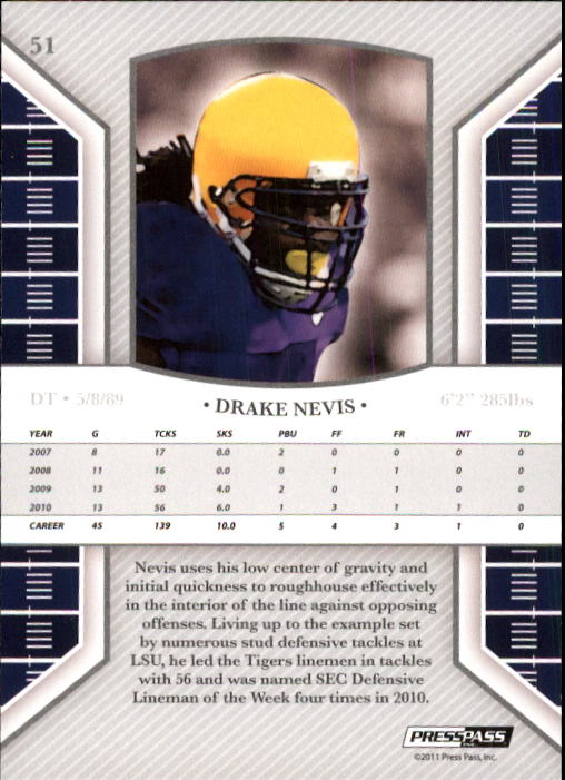 2011 Press Pass Legends #51 Drake Nevis back image