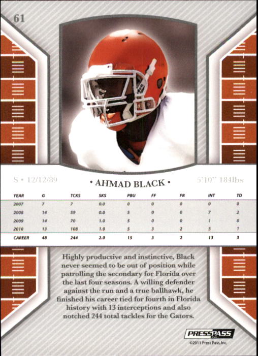 2011 Press Pass Legends #61 Ahmad Black back image