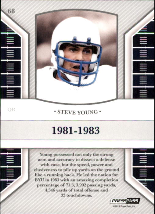 2011 Press Pass Legends #68 Steve Young back image