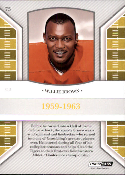 2011 Press Pass Legends #75 Willie Brown back image