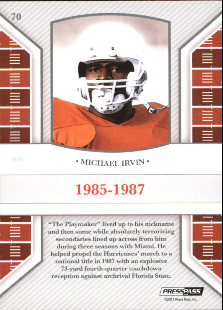 2011 Press Pass Legends Bronze #70 Michael Irvin back image
