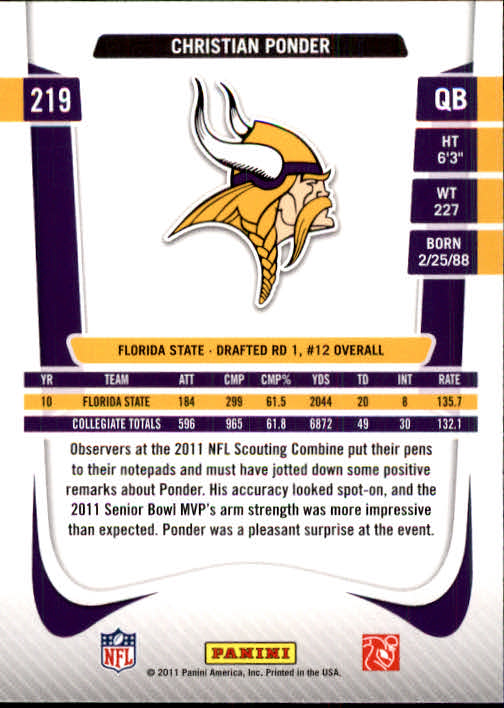 A7504- 2011 Prestige FB Card #s 1-250 +Rookies -You Pick- 15+ FREE US SHIP - Picture 423 of 473