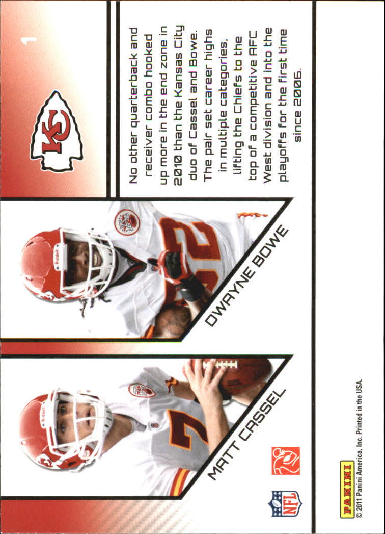 2011 Prestige Connections #1 Matt Cassel/Dwayne Bowe back image