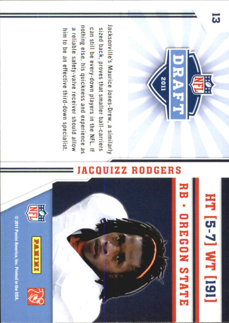 2011 Prestige NFL Draft #13 Jacquizz Rodgers back image