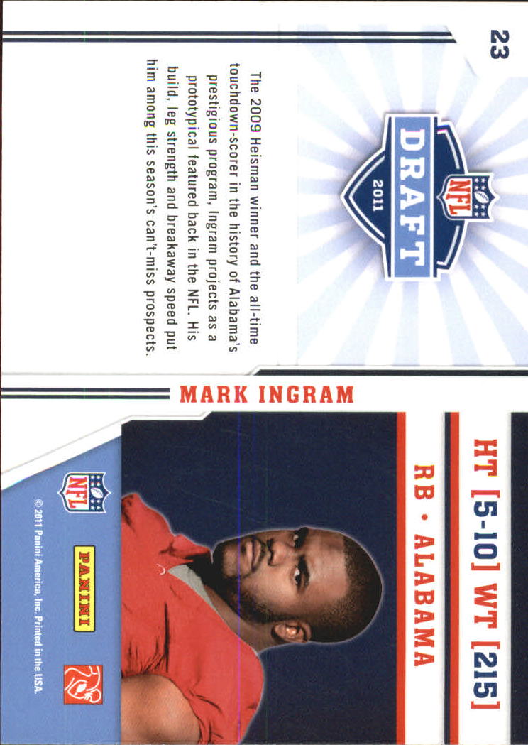 2011 Prestige NFL Draft #23 Mark Ingram back image