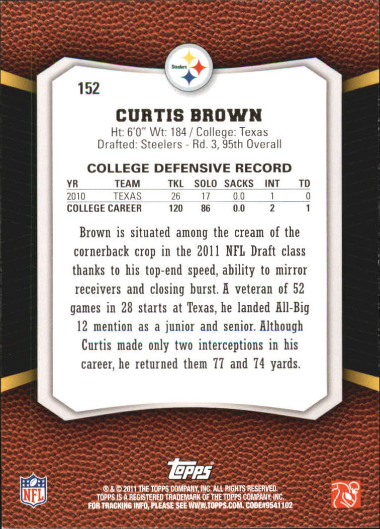 2011 Topps Rising Rookies Gold #152 Curtis Brown back image