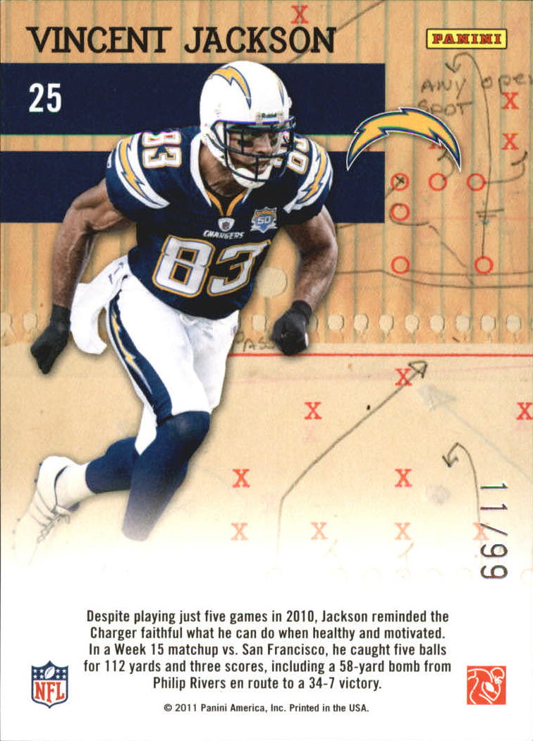 2011 Donruss Elite Craftsmen Black #25 Vincent Jackson