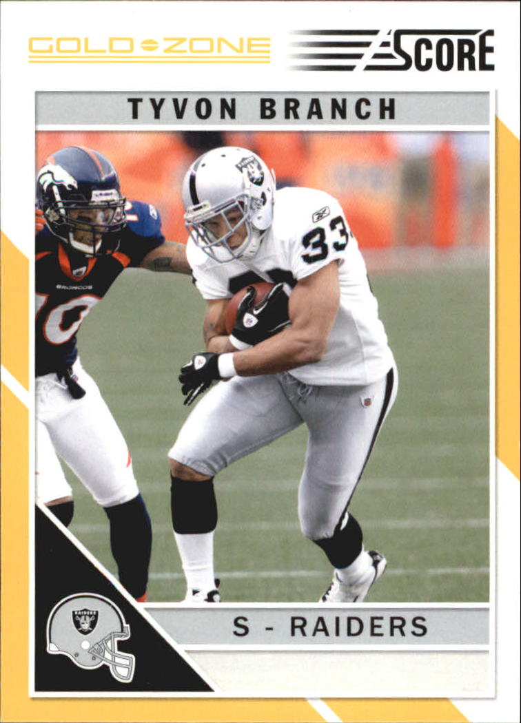 raiders football score on 2011 Score Gold Zone Oakland Raiders Football Card 216 Tyvon Branch Ebay