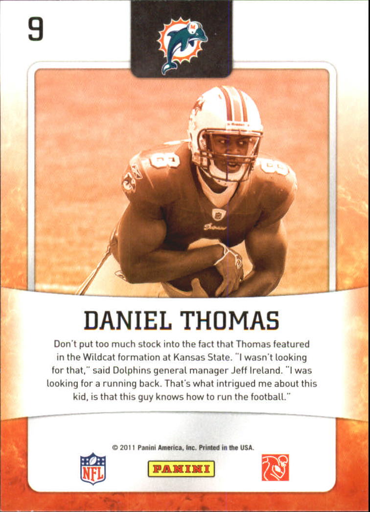 2011 Score Hot Rookies #9 Daniel Thomas back image