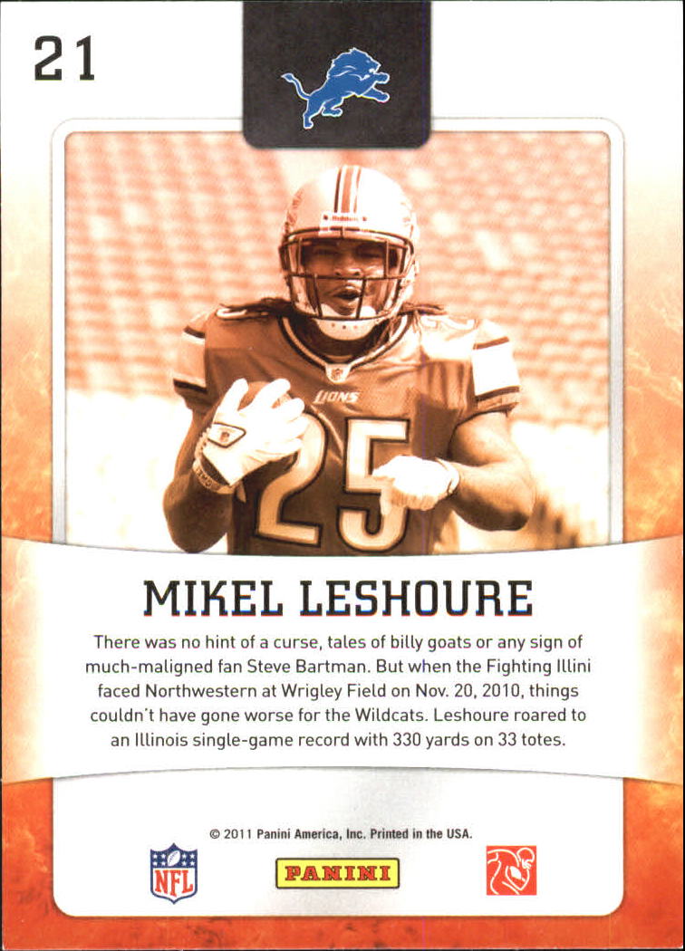 2011 Score Hot Rookies Red Zone #21 Mikel LeShoure back image