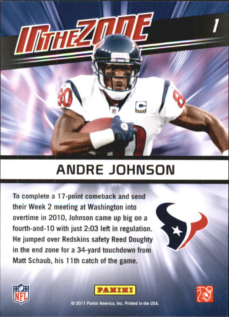 2011 Score In the Zone #1 Andre Johnson back image