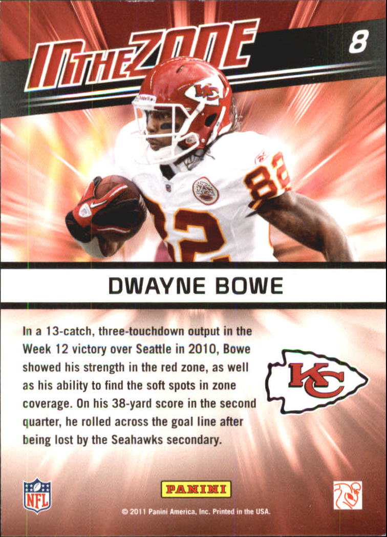 2011 Score In the Zone #8 Dwayne Bowe back image