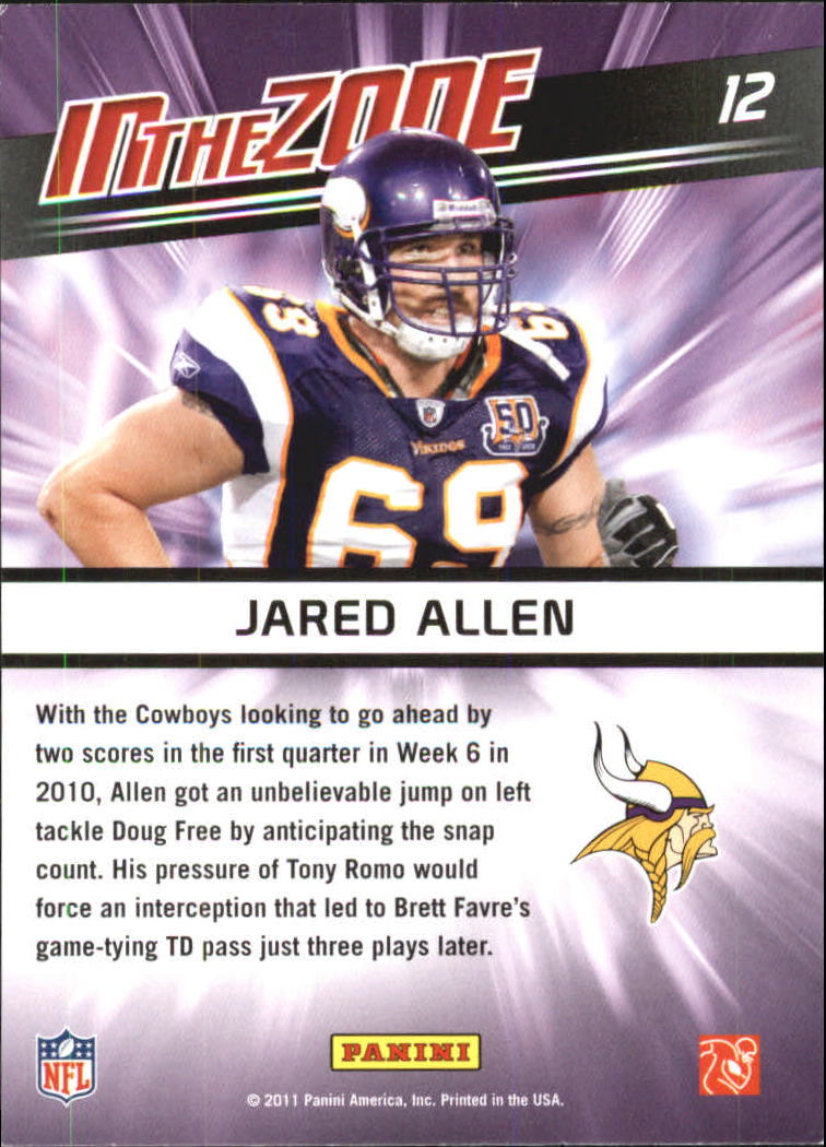 2011 Score In the Zone #12 Jared Allen back image