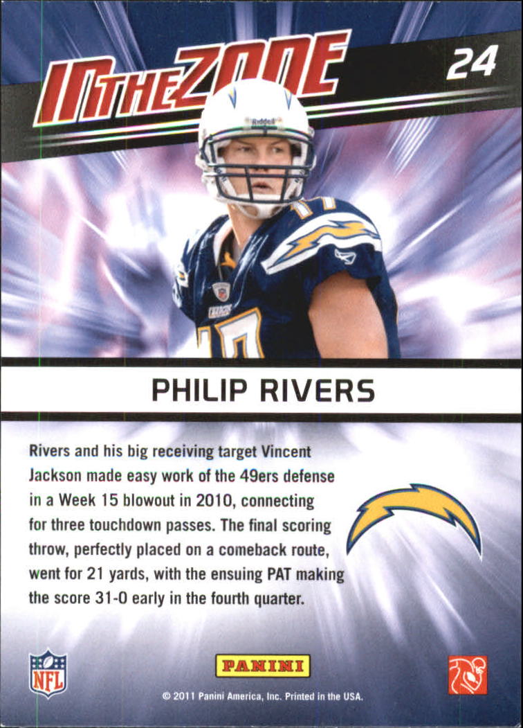 2011 Score In the Zone #24 Philip Rivers back image