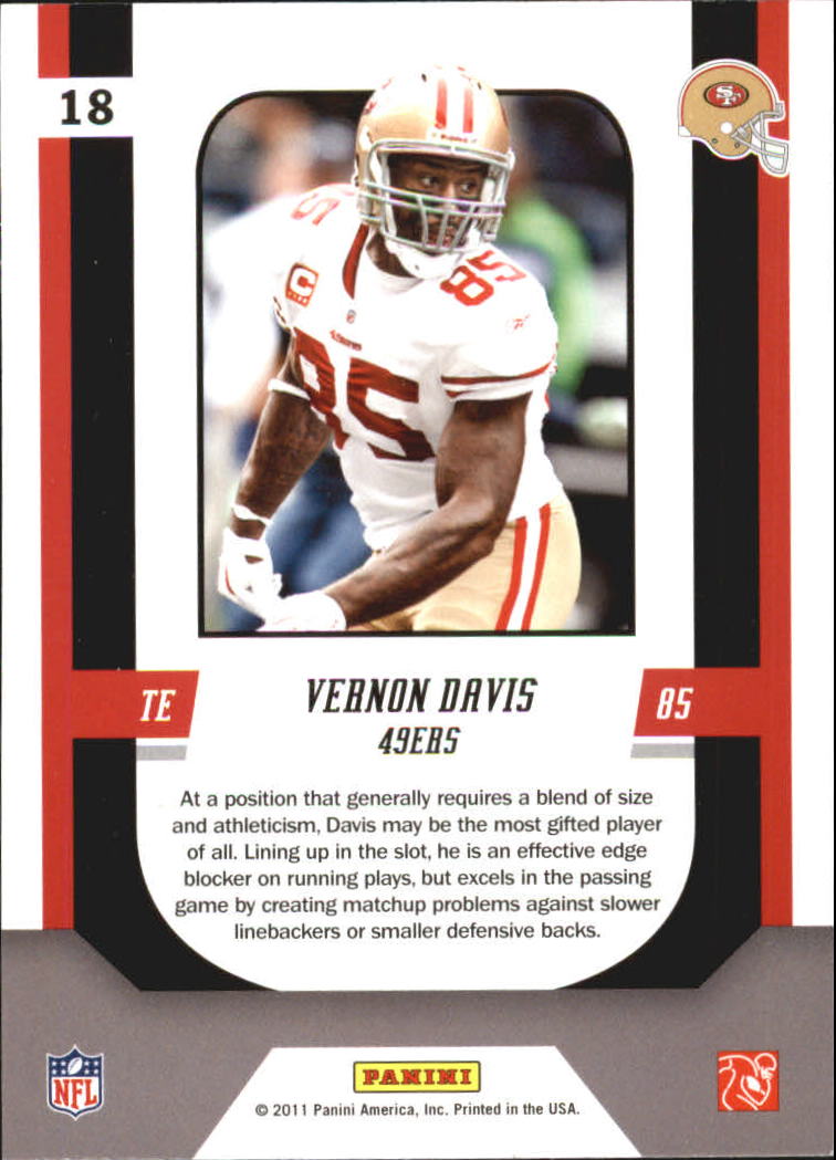 2011 Score Complete Players #18 Vernon Davis back image