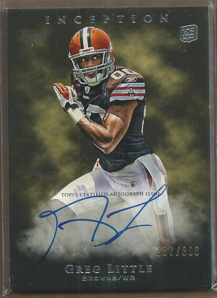 2011 Topps Inception #118 Greg Little AU/800 RC