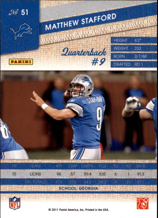 A2278- 2011 Panini Threads FB Cards 1-250 +Rookies -You Pick- 15+ FREE US SHIP - Picture 99 of 482