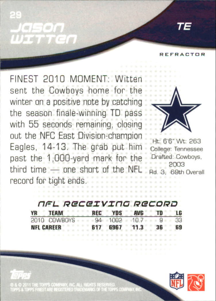 B1320- 2011 Finest Football Insert +Parallel Cards -You Pick- 15+ FREE US SHIP - Picture 106 of 373