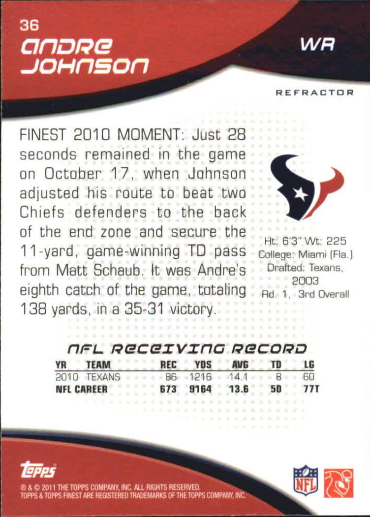 B1320- 2011 Finest Football Insert +Parallel Cards -You Pick- 15+ FREE US SHIP - Picture 116 of 373