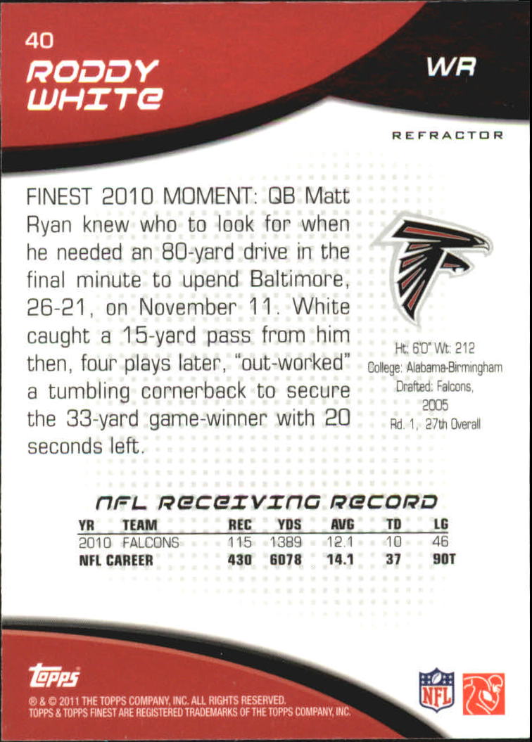 B1320- 2011 Finest Football Insert +Parallel Cards -You Pick- 15+ FREE US SHIP - Picture 124 of 373