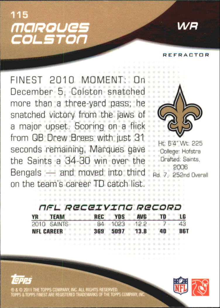 B1320- 2011 Finest Football Insert +Parallel Cards -You Pick- 15+ FREE US SHIP - Picture 236 of 373