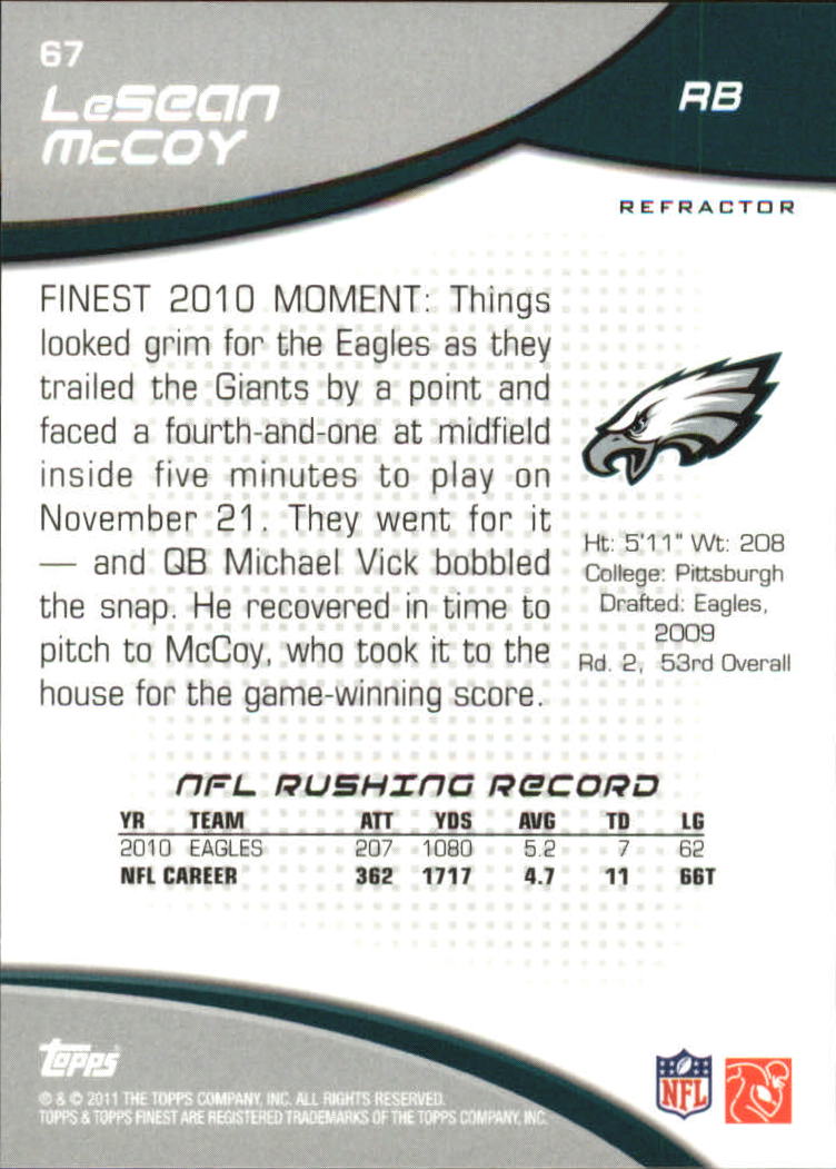 B1320- 2011 Finest Football Insert +Parallel Cards -You Pick- 15+ FREE US SHIP - Picture 316 of 373