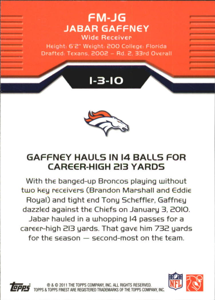 B1320- 2011 Finest Football Insert +Parallel Cards -You Pick- 15+ FREE US SHIP - Picture 42 of 373
