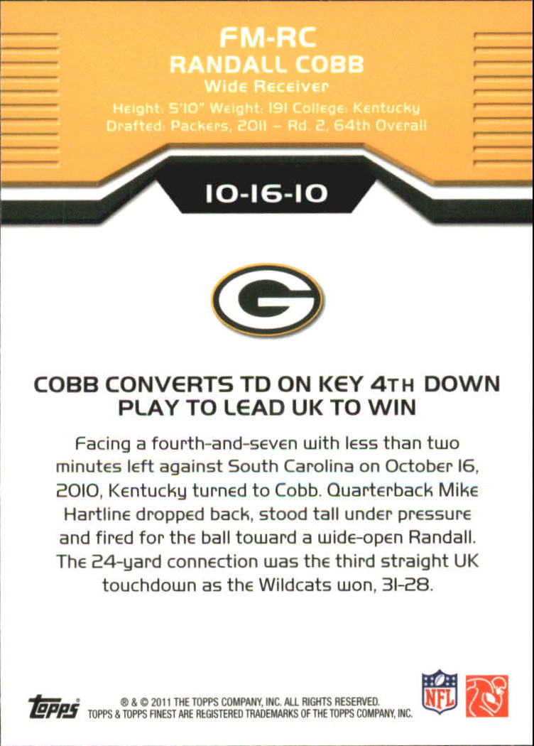 B1320- 2011 Finest Football Insert +Parallel Cards -You Pick- 15+ FREE US SHIP - Picture 58 of 373