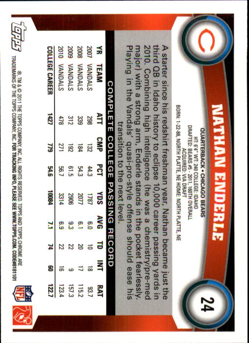 A1148- 2011 Topps Chrome FB Cards 1-220 +Rookies -You Pick- 15+ FREE US SHIP - Picture 35 of 381
